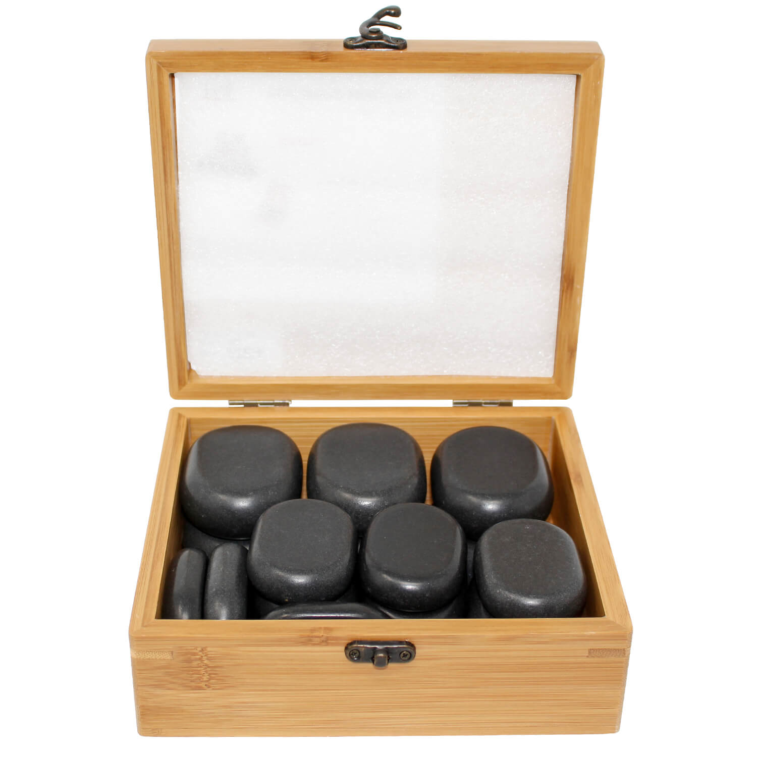 Massagestein Set in der Bambusbox