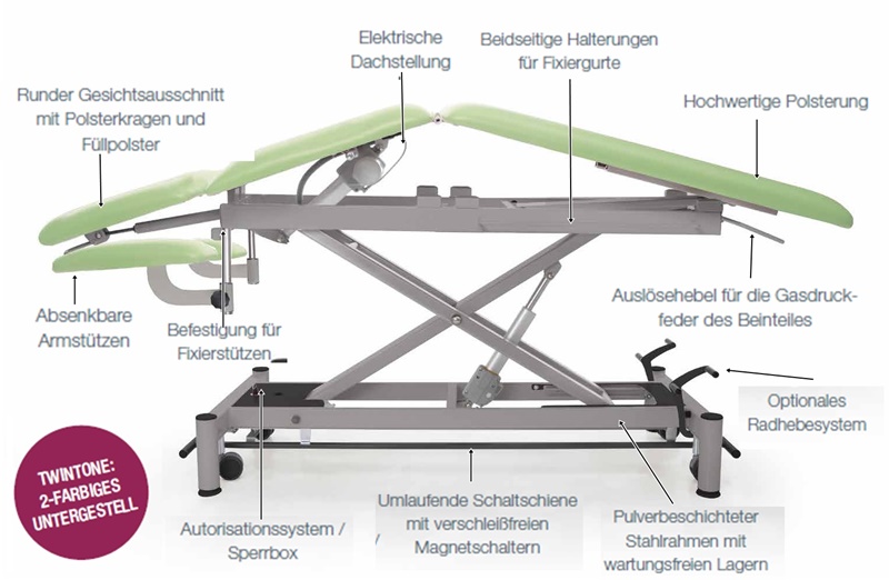 Details Therapieliege Oslo ClapTzu