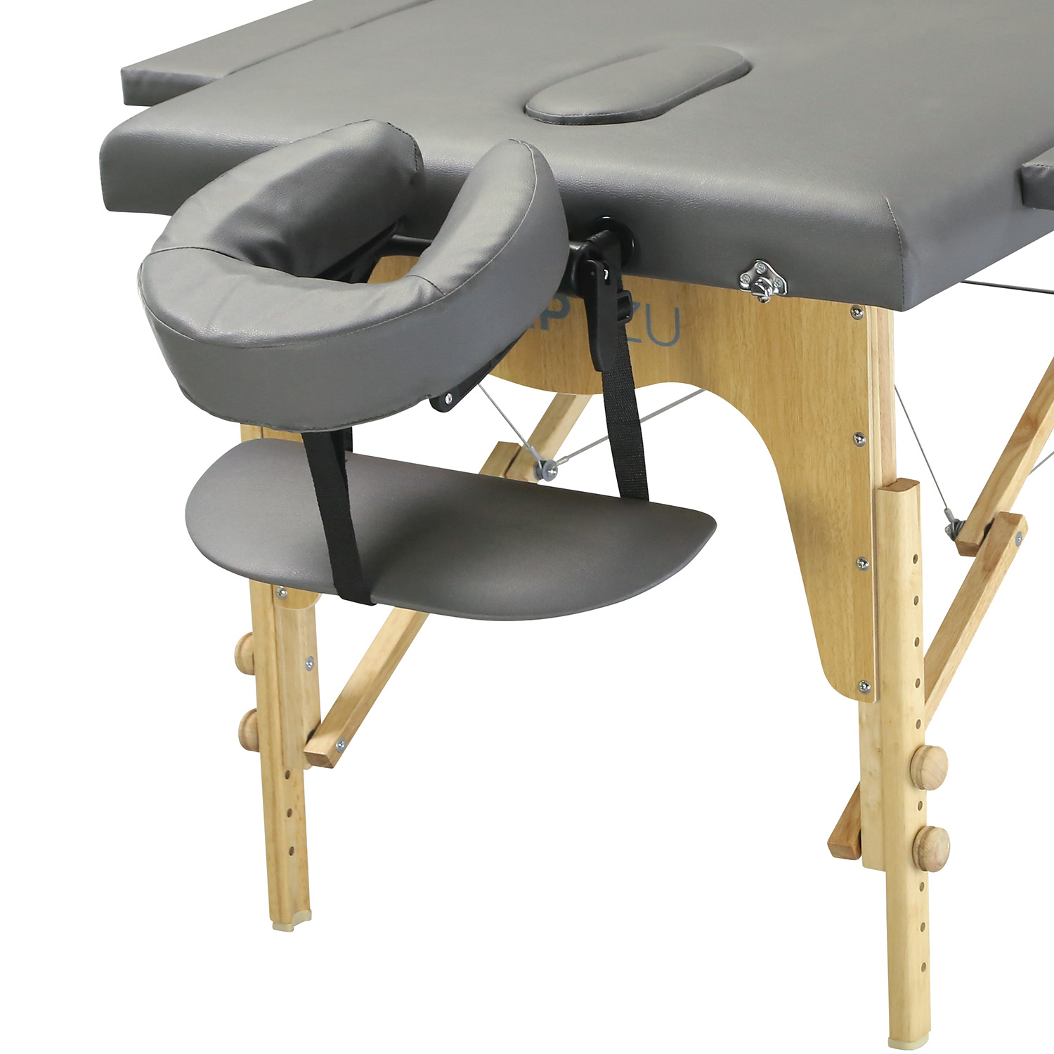 Massageliegen Basic Set, Liegenansicht von votn mit Kopfstütze und Armablagen