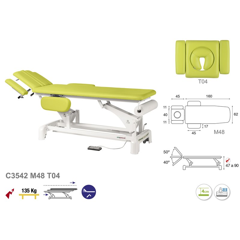 Massageliege & Therapieliege  C3542  - Technische Details Ecopostural