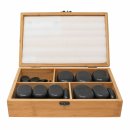 Hot Stone Massagestein-Set - 36-teilig mit Bambusbox