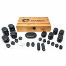 Hot Stone Massagestein-Set - 45-teilig mit Bambusbox