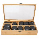 Hot Stone Massagestein-Set - 45-teilig mit Bambusbox